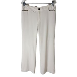 Banana Republic soft ivory mid wide leg dress pants womens size 6 NWT